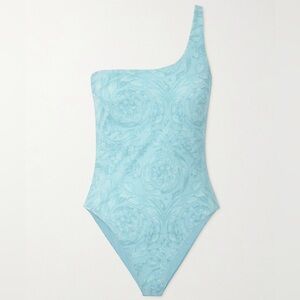 Versace Barocco Print One Shoulder Swimsuit
